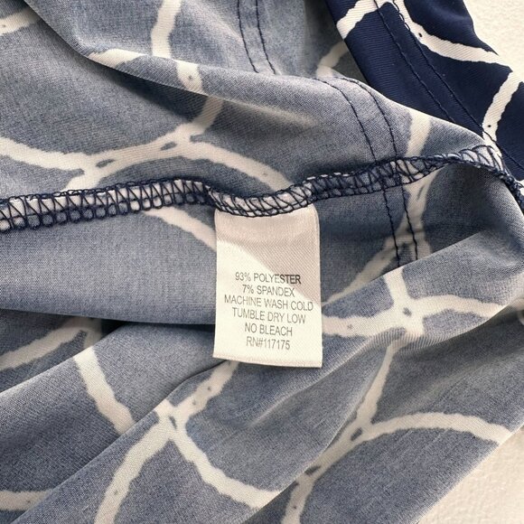 Saint Tropez West Navy & White Geometric Print Tunic Top S Nautical Swim Cover - Picture 6 of 11
